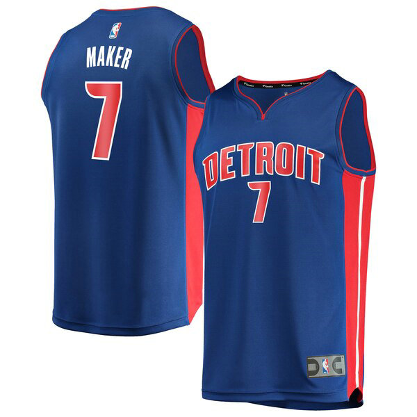 Maillot Detroit Pistons Homme Thon Maker 7 Icon Edition Bleu